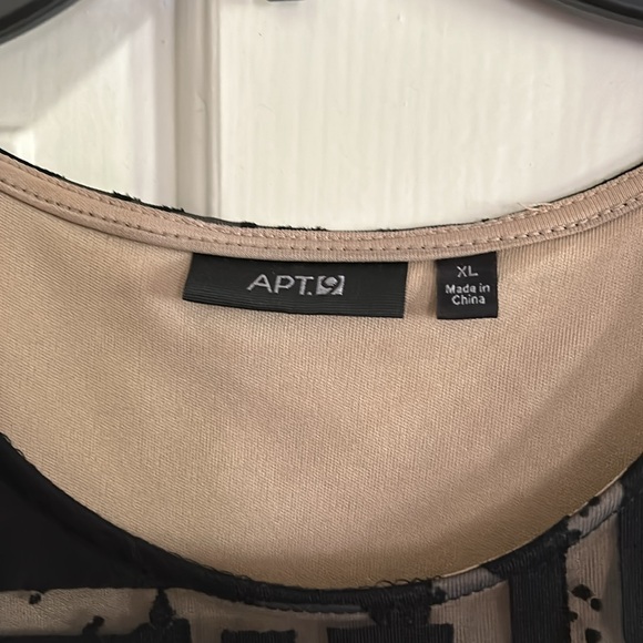 Apt 9 BEAUTIFUL Midi Black and Beige sheer sleeveless dress XL - Picture 3 of 5